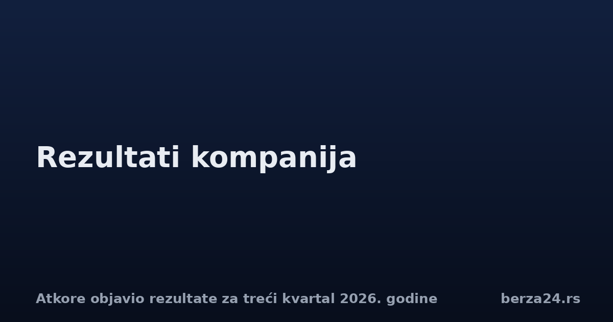 Atkore objavio rezultate za treći kvartal 2026. godine