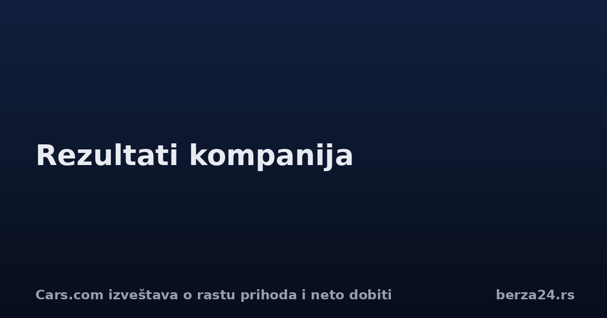 Cars.com izveštava o rastu prihoda i neto dobiti