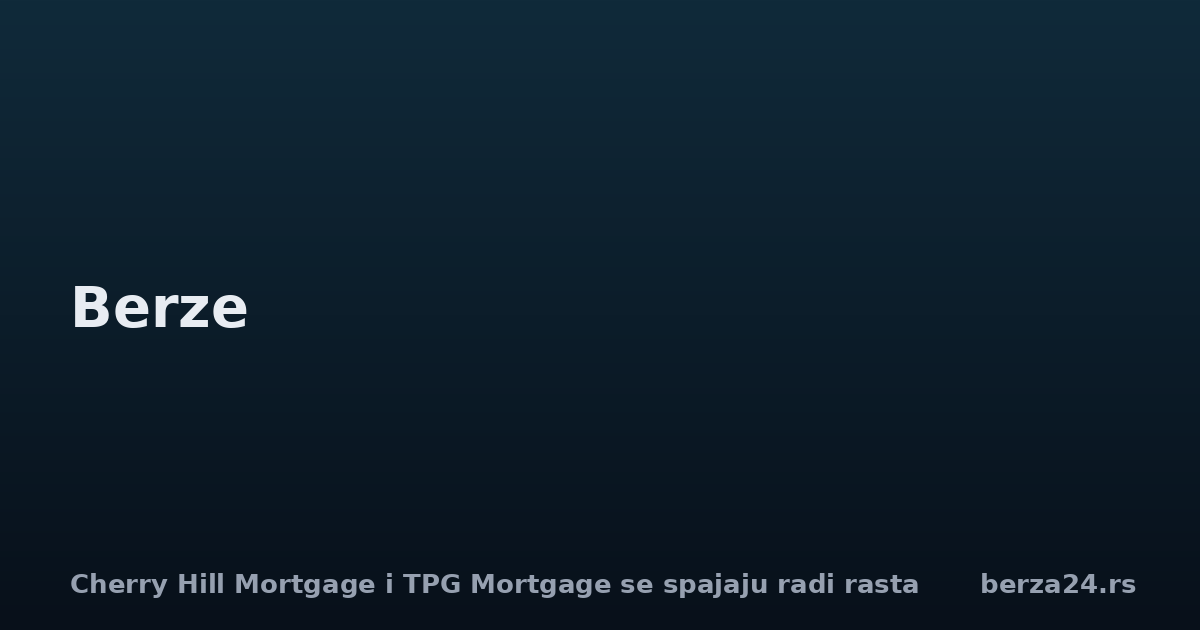 Cherry Hill Mortgage i TPG Mortgage se spajaju radi rasta