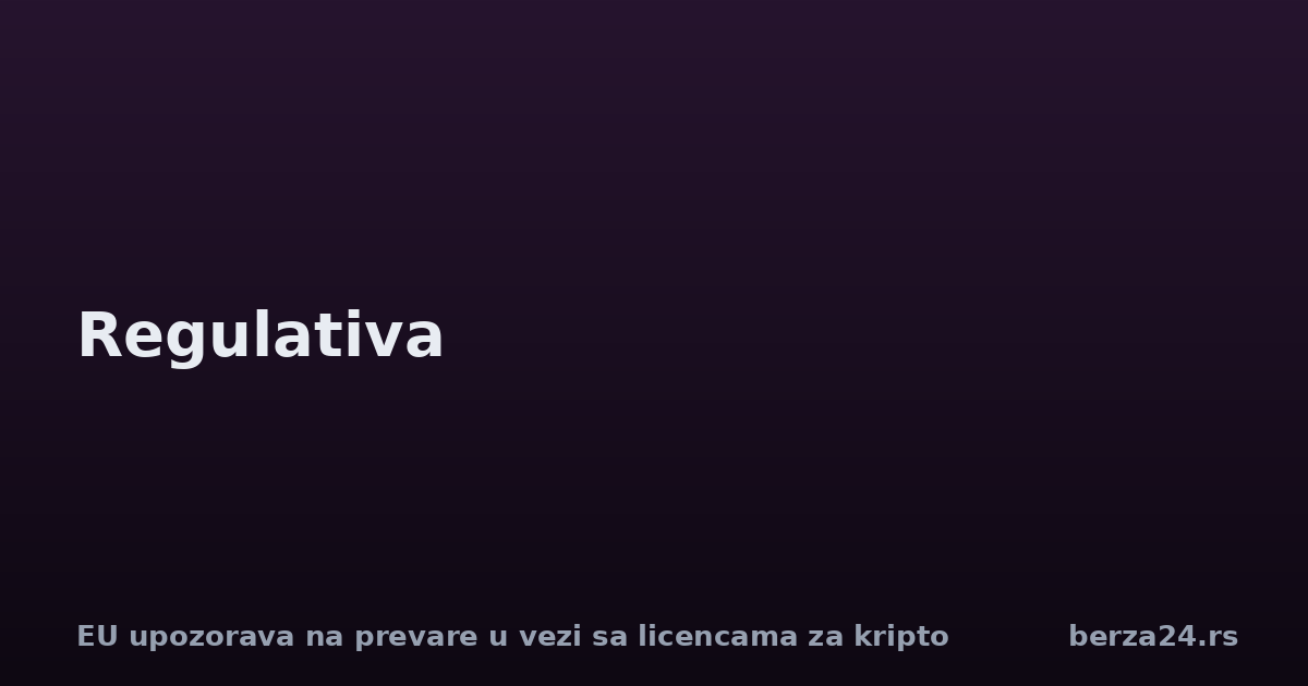 EU upozorava na prevare u vezi sa licencama za kripto