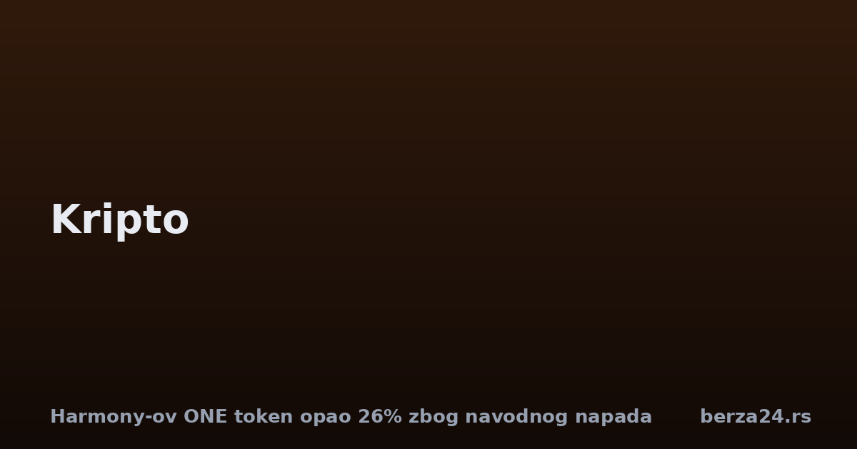 Harmony-ov ONE token opao 26% zbog navodnog napada