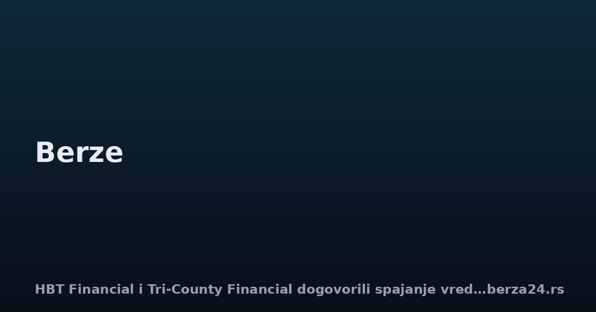 HBT Financial i Tri-County Financial dogovorili spajanje vredno 204,6 miliona dolara