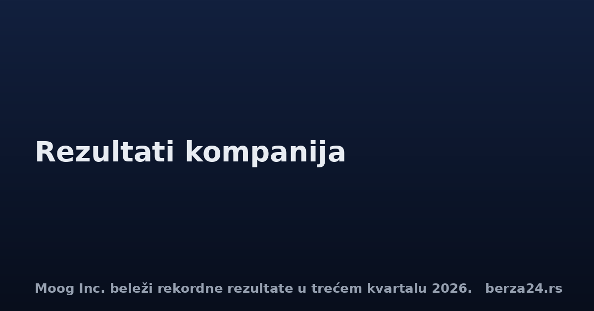 Moog Inc. beleži rekordne rezultate u trećem kvartalu 2026.