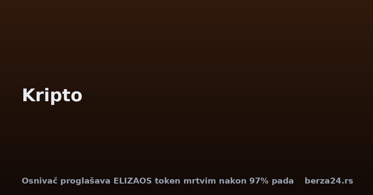 Osnivač proglašava ELIZAOS token mrtvim nakon 97% pada