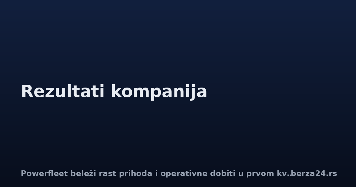 Powerfleet beleži rast prihoda i operativne dobiti u prvom kvartalu