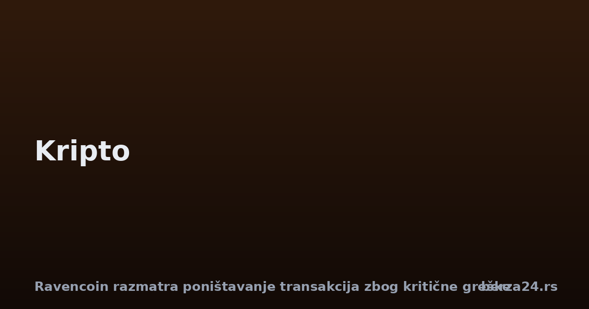 Ravencoin razmatra poništavanje transakcija zbog kritične greške