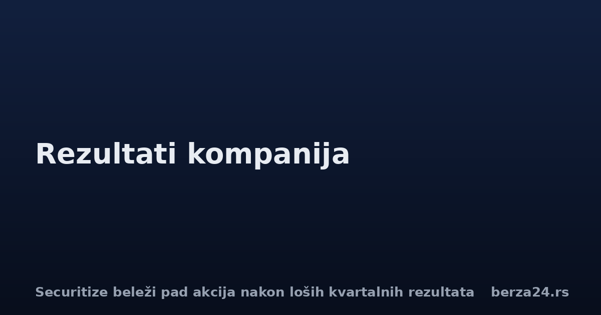 Securitize beleži pad akcija nakon loših kvartalnih rezultata