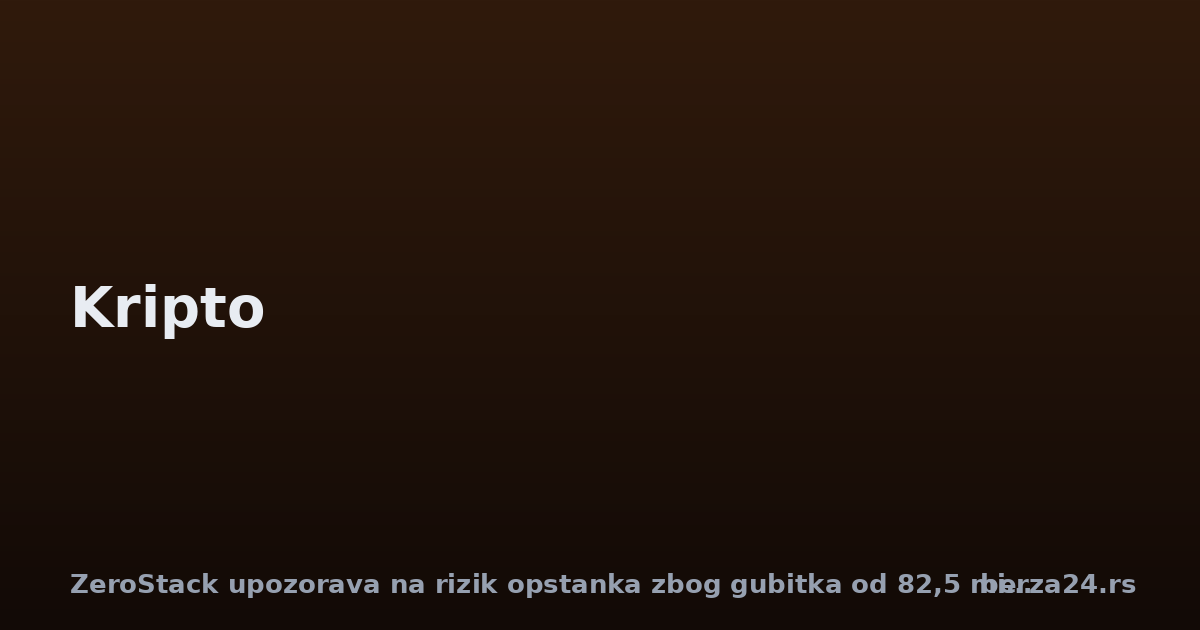 ZeroStack upozorava na rizik opstanka zbog gubitka od 82,5 miliona dolara
